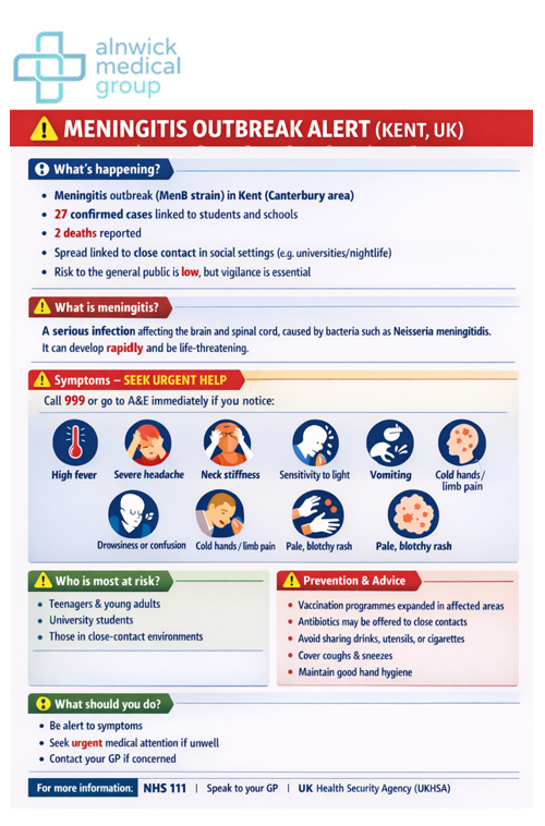 Meningitis outbreak in the UK